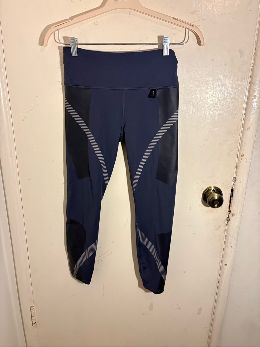 Athleta Allyson Felix Cropped Workout  Leggings with Striped Accents